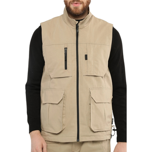 Chaleco Unisex Multibolsillos Cortavientos con Cremallera, Informal, para Caza, Camping, Trabajo al Aire Libre, con Logotipo Personalizado - Product Image 4