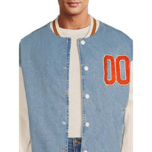 Chaquetas universitarias de invierno para hombre a la moda con cuello levantado Patchwork de chenilla personalizable de alta calidad al por mayor hecho a medida - Product Image 6