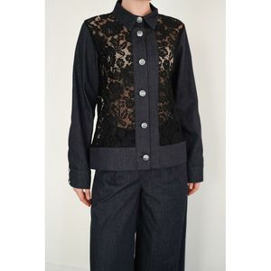 Lace Detailed Denim Wholesale <b>Shirt</b> - [object Object] - Product Image 4