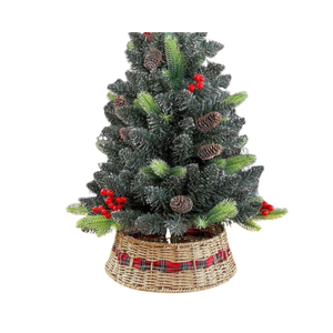 Venta al por mayor tejido a mano natural granja algas marinas redondo árbol de Navidad collar árbol falda accesorio de Vietnam precio barato - Product Image 1