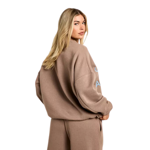 Women'<b>s</b> Custom Logo Sports <b>Suit</b> Track Hoodie <b>and</b> Sweatpants Two Piece Jogging Tracksuit With Screen Print Hooded Collar - Product Image 4