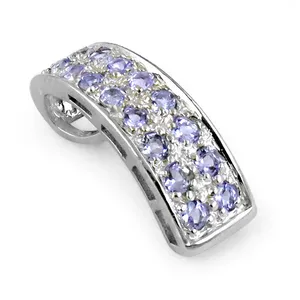 Pendentif en argent 925 avec tanzanite pour femme, bijou religieux fait main en pierre précieuse avec rhodium, cadeau - Product Image 3