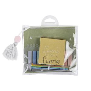 Blocs-notes adhésifs transparents avec 1 stylo à bille, pack de 210 notes dans un étui, nouveau trousse à crayons et sac - Product Image 1