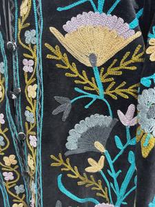 Handmade Floral Suzani Embroidered <b>Velvet</b> <b>Jacket</b> Bohemian Winter Coat Suzani Duster <b>Jacket</b> - Product Image 4