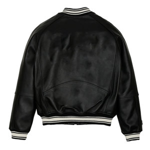 Chaqueta Varsity Letterman de alta calidad con mangas de cuero Chaqueta Varsity con logotipo personalizado para hombres - Product Image 2