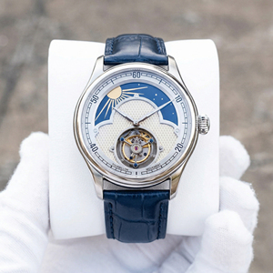 Reloj de pulsera para hombre OEM ODM, mecánico, automático, tourbillon, con indicador de día/noche de 24 horas, esfera guilloché de lujo, acero inoxidable. - Product Image 1