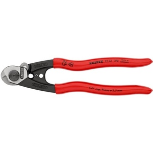 Cortador de cables de alambre KNIPEX pulido de 190 mm de largo con revestimiento de plástico, herramienta manual de jardín - Product Image 1