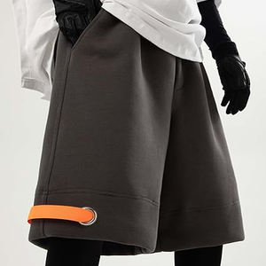 Pantalones cortos informales de poliéster para hombre, cintura elástica, diseño de patrón sólido, bolsillos con patrón de playa sublimado - Product Image 3