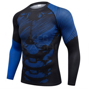 Rashguard pour homme, manches longues, extensible, en polyester/nylon, séchage rapide, coupe confortable, sécurité pour la natation, la course à pied et l'entraînement - Product Image 3
