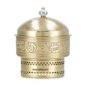 Casserole de service faite à la main de haute qualité chauffe-plats de luxe pour hôtel et restaurant Design arabe personnalisé métal doré finition - Product Image 4