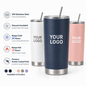 Custom Logo 20oz Stainless Steel Vacuum Insulated Tumbler Slim Travel Mug <b>with</b> <b>Reusable</b> Straw and Splash Proof <b>Lid</b> for Daily - Product Image 4