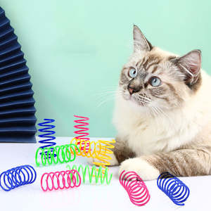 Nouveau jouet interactif pour chat en PP à ressort rétractable, moderne et tendance, jouet durable en plastique coloré qui saute - Product Image 6