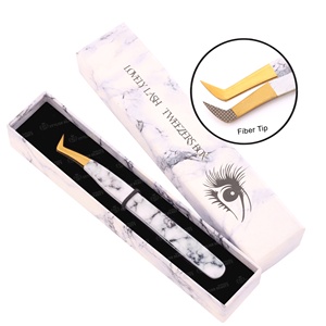 Extension de cils en vrac pince à épiler légère en acier inoxydable beauté conception Unique personnaliser Logo avec boîte d'emballage - Product Image 4