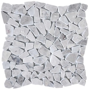 Light Grey Marble Square Pattern <b>Mosaic</b> Tile Polished Honed 8mm Thick Water Resistant Eco-Friendly 5 Year Warranty Modern - Product Image 5