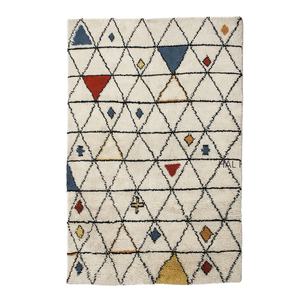 Alfombras Bohemias de lana peluda de diseñador anudado, hechas a mano, de alta calidad, indias, para sala de estar - Product Image 1