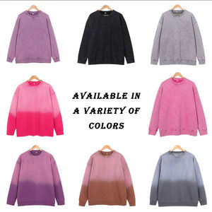 Sweat-shirt personnalisé de luxe délavé à l'acide de qualité supérieure col rond surdimensionné brodé personnalisé motif vintage imprimé pour unisexe - Product Image 6