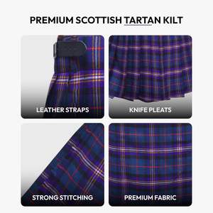 Kilt écossais universel pour hommes, motif tartan bleu foncé, en laine respirante, best-seller 2026 - Product Image 3
