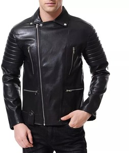 Veste à col montant coupe-vent en cuir PU pour hommes décontractés confortable et personnalisée en usine à bon prix en tissu de toile - Product Image 5