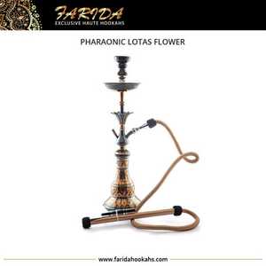 Cachimbas de Latón Personalizadas de Lujo, Diseño Único de Flores de Lótus Faraónicas de Alta Calidad, Mini Cachimba Egipcia con Técnica de Laca - Product Image 5