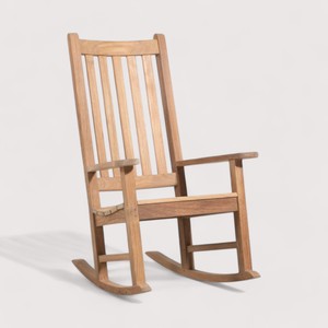 Fauteuil de patio classique en bois de teck massif chaise berçante de balançoire de jardin en bois dur pour terrasses de piscine salon de détente en plein air - Product Image 1