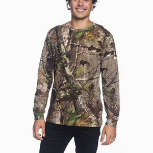 Camiseta de manga larga de gran tamaño Boxy Heavyweight, camisetas de palmera de árbol Real personalizadas, camisetas de camuflaje con estampado de jungla para caza para hombre - Product Image 4