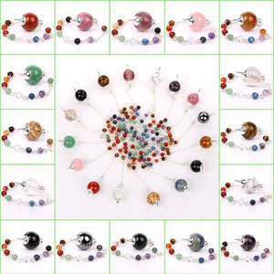 Meilleure qualité Fabricant direct Balle de jaspe rouge Pendule Chakra Chaîne Vente chaude Pierre semi-précieuse Artisanat Pendules de pierres précieuses - Product Image 6