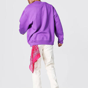 Sudadera de cuello redondo personalizada 100% algodón 500 Gsm sudadera de rizo francés de cuello redondo de gran tamaño ropa de calle en blanco sudaderas con capucha de cuello redondo - Product Image 4