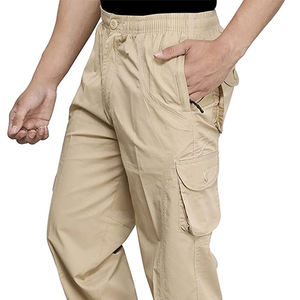 Nouveau pantalon cargo décontracté pour homme à taille haute, coupe droite, respirant, en toile écologique, couleur unie, fabriqué en usine - Product Image 5