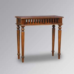 Mesa Consola Minimalista Aloka de Madera Maciza Marrón, Tradicional para Sala de Estar, Oficina en Casa, Comedor, Ecológica, Impermeable y Decorativa - Product Image 1