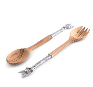 Cuillère de service de légumes à salade de haute qualité avec poignée en acier maison et restaurant couverts ensemble de service moderne fait à la main - Product Image 1