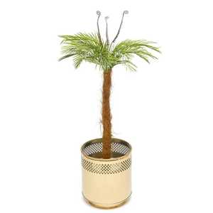 Contenedor Planta Acero Oro Elegante - Product Image 1