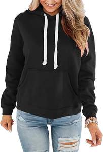 Sudadera con capucha de gran tamaño para mujer al por mayor logotipo personalizado jersey de lana de algodón sudaderas con capucha recortadas tallas grandes moda - Product Image 2
