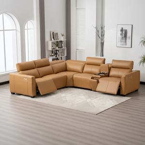 Ensemble de meubles de salon de luxe moderne, nouveau design, <span class=keywords><strong>canapé</strong></span> d'angle en forme de L avec porte-gobelet, USB, fonction <span class=keywords><strong>électrique</strong></span>, <span class=keywords><strong>canapé</strong></span> en cuir - Product Image 2