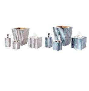 Ensemble de salle de bain nacré blanc et acier inoxydable Design produit artisanal Ensemble de salle de bain MOP de qualité supérieure - Product Image 5