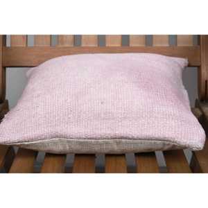 Kilim turco rústico de lujo, almohada de lana rosa de 18x18 pulgadas, cojín tejido con estampado Vintage con relleno de plumas para ropa de cama de sala de estar - Product Image 5