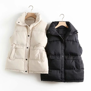 Winter New Woman Coats Fashionable Sleeveless Windbreaker <b>Parka</b> Bubble Cropped Reversible Vest Puffer Jackets For <b>Women</b> - Product Image 4