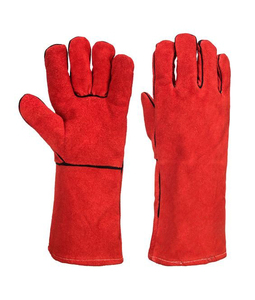 Meilleure qualité Gants de travail en cuir de vache fendu de 14 pouces Gants de soudage de sécurité pour soudeur - Product Image 1