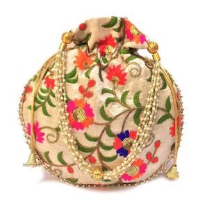 Bolsos Potli de Satén con Lentejuelas, Bordados a Mano, Estilo Bohemio, Diseño Étnico Indio, Último Diseño, Unisex, Regalo de Boda - Product Image 1