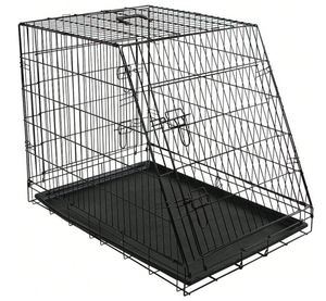 Kandang Hewan Peliharaan Lipat Logam Grosir dengan 2 Pintu Versi Mobil Desain Miring untuk Anak Anjing, Kotak Pengangkut Kucing - Product Image 6