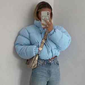 UNIQUE GYM WEAR Chaqueta Acolchada Reversible Impermeable de Invierno para Mujer con Cuello y Capucha Desmontables 100% Poliéster Largo Regular con Cremallera - Product Image 6