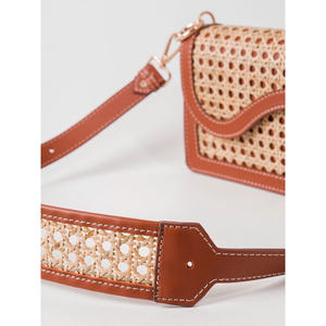 Sac à bandoulière ou à bandoulière en cuir de rotin Sangle Femme - Product Image 5