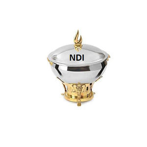 High Quality Brass Metal Chafing Dish Handcrafted Decorative Sustainable Chafing Dish Custom Shape Gold Plated Knob - Product Image 2