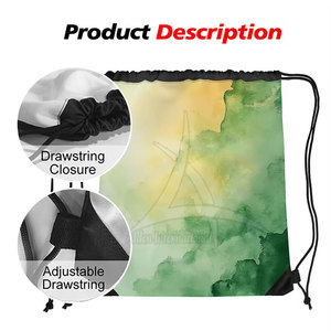 กระเป๋าผ้ารูดเชือกพิมพ์ลายซับลิเมชั่น ราคาส่งถูก แฟชั่น รับออกแบบโลโก้ สีและขนาดตามสั่ง บริการ OEM - Product Image 3