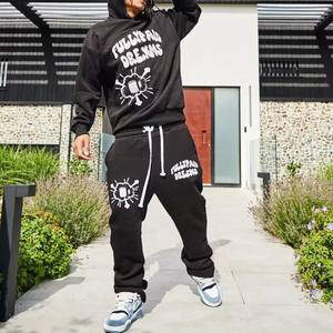 High Quality <b>Men</b> Customize Vintage Cotton Patch Sun Faded Distressed Zip up Tracksuits for <b>Men</b> - Product Image 5