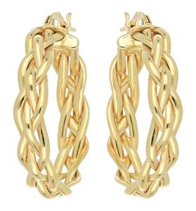 Pendientes de Aro de Alta Calidad al por Mayor, Amarillos, Cuatro Tubos, 20 mm, Chapados en Oro de 18K sobre Plata de Ley 925 - Product Image 2