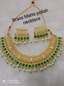 Conjunto de Collar chapado en oro de Dubái de fabricante indio superior para niñas y mujeres, ropa de fiesta - Product Image 2