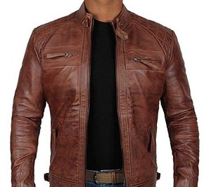 Custom Men's Leather Jacket for Biker Customized <b>Distressed</b> Genuine Lambskin <b>Top</b> Quality Leather Material Jacket's - Product Image 2