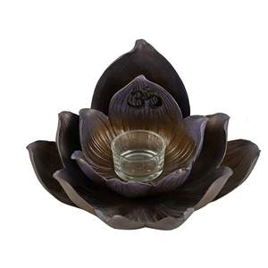 Bougeoir élégant à fleurs en laiton de grande taille fait à la main Style Ins décoration de la maison de Noël bougeoir fabriqué en métal - Product Image 1