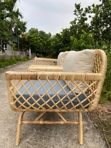 Canapé de salon design simple en rotin et bambou - Product Image 5