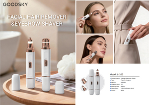 GOODSKY Rasoir Électrique Rechargeable 2-en-1 et Tondeuse à Sourcils pour <span class=keywords><strong>Femme</strong></span> – Portable, Sans Fil, pour le Corps et les Lèvres - Product Image 4
